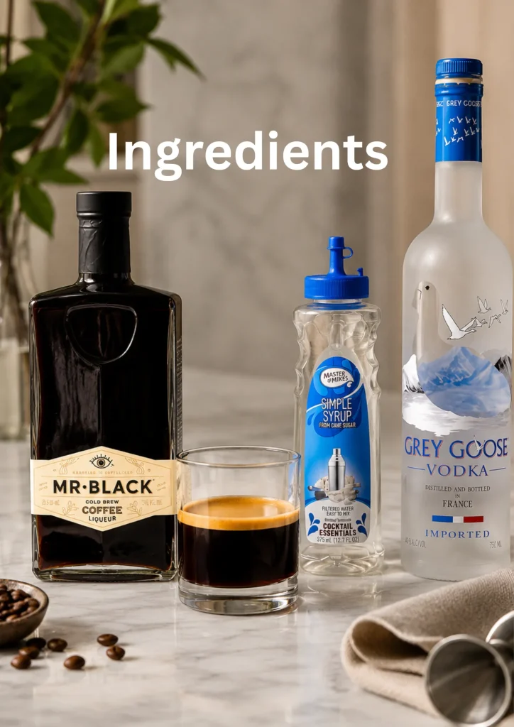 Best Espresso Martini Recipe Classic & Easy | 5 Minutes Espresso Martini Recipe INGRIDENTS